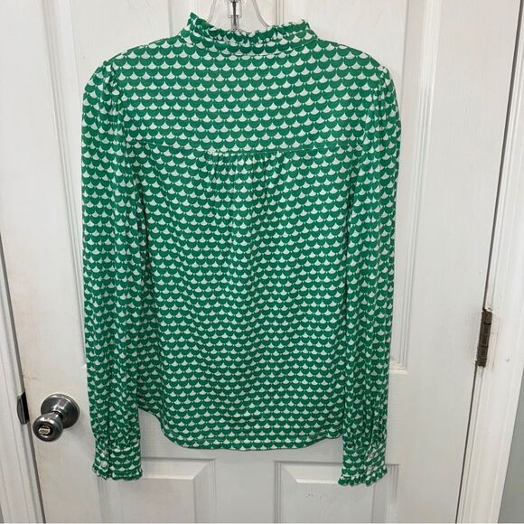 Boden Green and White Carolina Jersey Shirt- 4- like new! - Picture 6 of 13